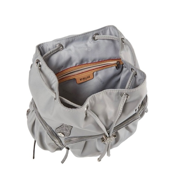 mz wallace- dove gray grey marlena detailed medium sized backpack nwt - Picture 2 of 12